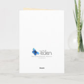 夜の静かクリスマス天使のグリーティングカードブルー シーズンカード (裏面)