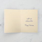 夜の静かクリスマス天使のグリーティングカードブルー シーズンカード (内部)