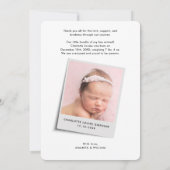 夜の静かベビー写真クリスマス誕生 案内状 (裏面)