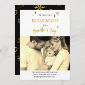 夜の静か写真誕生発表ホリデーカード シーズンカード (正面/裏面)