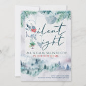 夜の静か新しいホームウォーターカラーフォレスト移動 案内状 (正面)