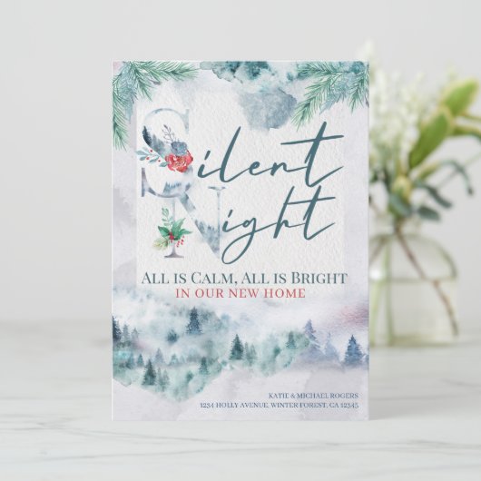 夜の静か新しいホームウォーターカラーフォレスト移動 案内状 (スタンド正面)