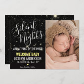 夜の静か誕生発表フォトカ生まれたばかりのード シーズンカード (正面/裏面)