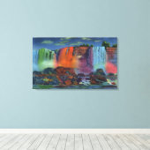 夜の風の洞窟まで歩く キャンバスプリント (インサイチュ (ウッドフロア))