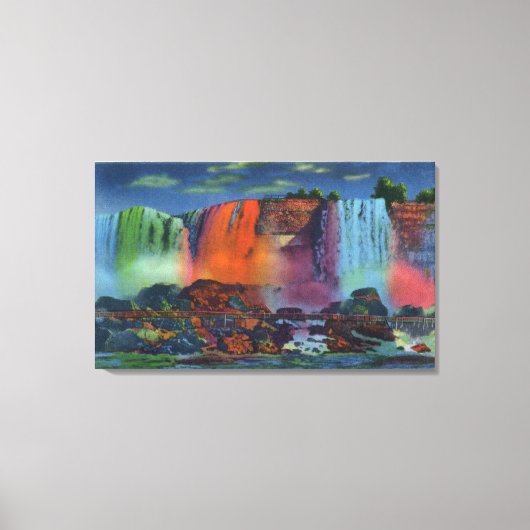 夜の風の洞窟まで歩く キャンバスプリント (正面)