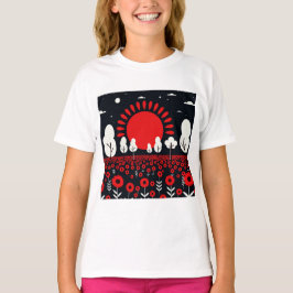 夜の風景と畑 Tシャツ