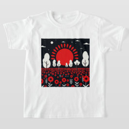 夜の風景と畑 Tシャツ