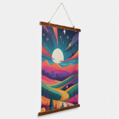 夜の風景のイラスト 吊り下げ型タペストリー (傾斜あり)