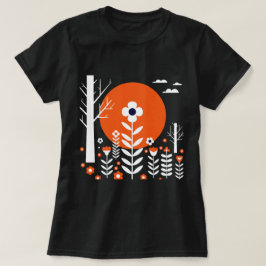 夜の風景のグラフィックイラスト Tシャツ