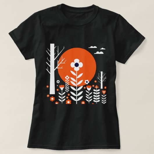夜の風景のグラフィックイラスト Tシャツ (デザイン正面)