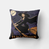 夜の飛んでいる景色幽霊のよく出るの上の魔女 クッション (裏面)