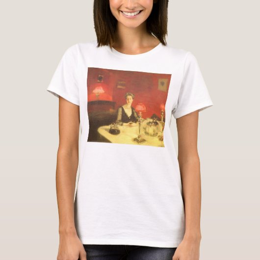 夜の食事のテーブル by ジョン・シンガー・サージェント tシャツ (正面)