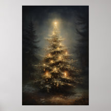 夜の飾森のクリスマスツリー