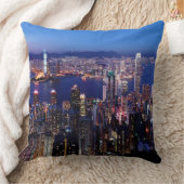 夜の香港ビクトリア港 クッション (ブランケット)