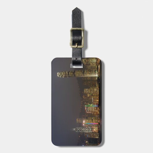 夜の香港島 ラゲッジタグ (正面縦)