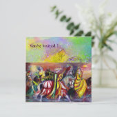 夜の騎手たち,黄色と紫と緑のきらきら 招待状 (スタンド正面)