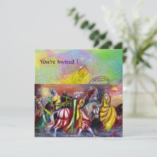 夜の騎手たち,黄色と紫と緑のきらきら 招待状 (スタンド正面)