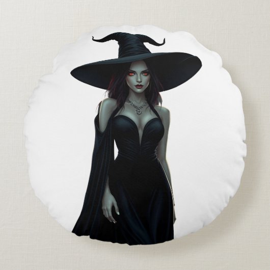 夜の魔女 ラウンドクッション (正面)