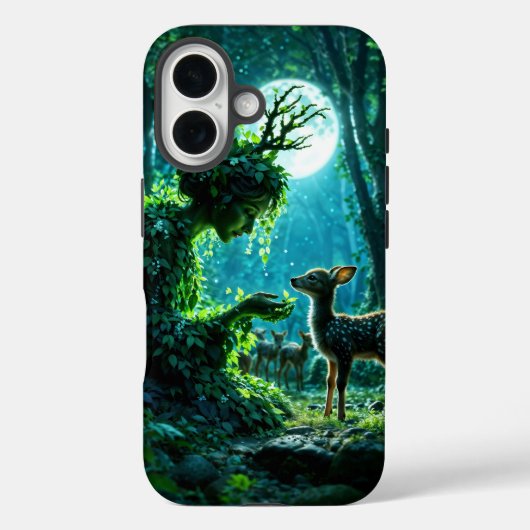 夜の魔法の森のドリアードの女王アート Case-Mate iPhoneケース (裏面)