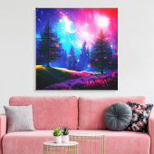 夜の魔法林 キャンバスプリント (インサイチュ (リビング))