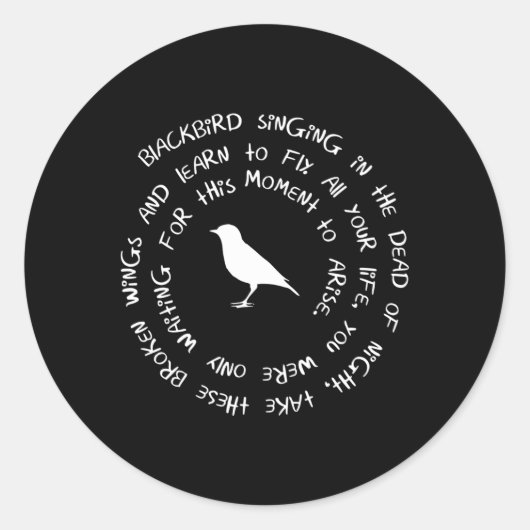 夜の鳥の歌詞の死者の中で歌うブラックバード ラウンドシール (正面)