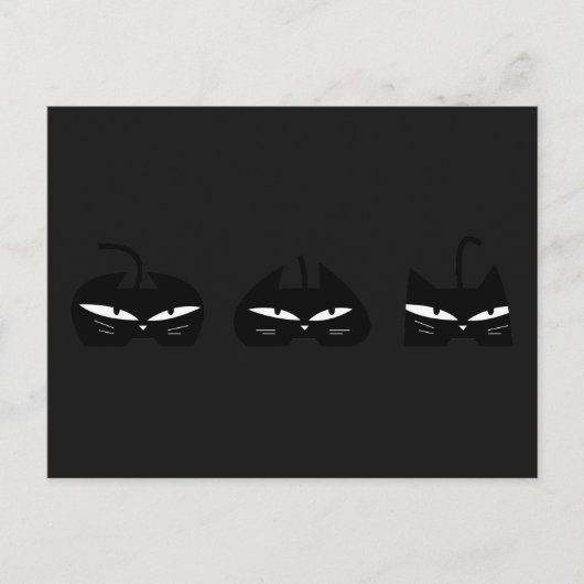 夜の黒猫3 ポストカード (正面)