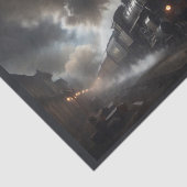 夜の19世紀の蒸気列車 –  薄葉紙 (詳細)