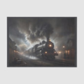 夜の19世紀の蒸気列車 –  薄葉紙 (正面)