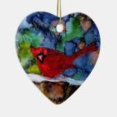 夜の(鳥)ショウジョウコウカンチョウ セラミックオーナメント (右)