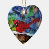 夜の(鳥)ショウジョウコウカンチョウ セラミックオーナメント (左)