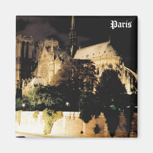 夜のNotre Dame。 パリ、フランス マグネット