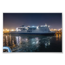 夜のP&O ハルルートの誇りフェリー フォトプリント           