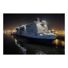 夜のP&O Pride of Hullフェリー ポスター