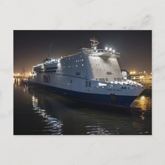 夜のP&O Pride of Hullフェリー ポストカード (正面)