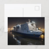 夜のP&O Pride of Hullフェリー ポストカード (正面/裏面)