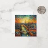 夜のParis ヴァン・ゴッホスタイル ノートカード (正面/裏面インサイチュ)