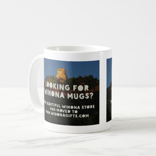 夜のWinonaミネソタのマグSugarloaf コーヒーマグカップ (正面左)