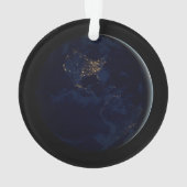夜はアメリカのシティライトと完全な地球 オーナメント (裏面)