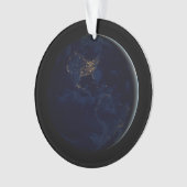 夜はアメリカのシティライトと完全な地球 オーナメント (正面)