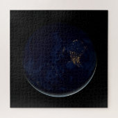 夜はアメリカのシティライトと完全な地球 ジグソーパズル (横)