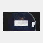 夜はアメリカのシティライトと完全な地球 デスクマット (キーボード&マウス)