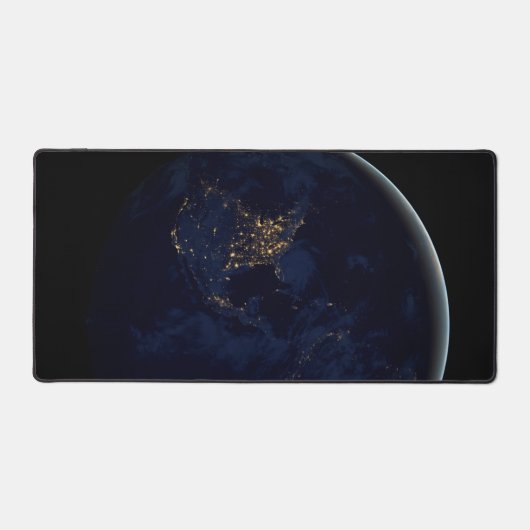 夜はアメリカのシティライトと完全な地球 デスクマット (正面)