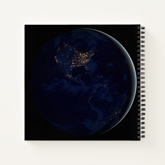 夜はアメリカのシティライトと完全な地球 ノートブック (裏面)