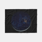 夜はアメリカのシティライトと完全な地球 フリースブランケット (正面(横))