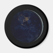 夜はアメリカのシティライトと完全な地球 マグネット (正面)