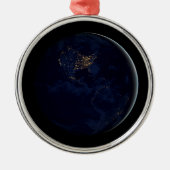 夜はアメリカのシティライトと完全な地球 メタルオーナメント (正面)