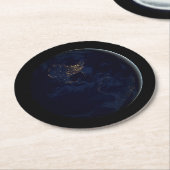 夜はアメリカのシティライトと完全な地球 ラウンドペーパーコースター (アングル)