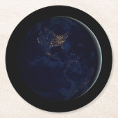 夜はアメリカのシティライトと完全な地球 ラウンドペーパーコースター (正面)