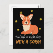 夜はコーギーと一緒に寝て安全を感じる4つの理由 ポストカード (正面/裏面)