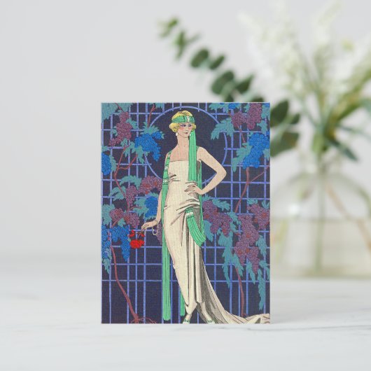 夜はジョージBarbierによって上がりました ポストカード (スタンド正面)